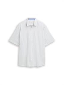 Comfort Fit Seersucker Kurzarmhemd light blue white stripe