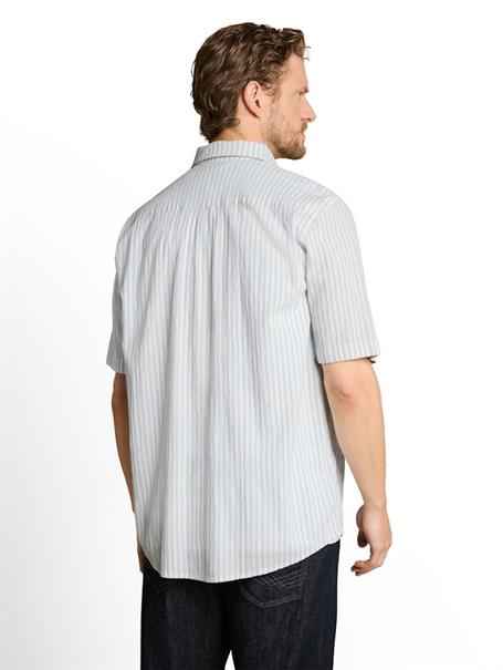 Comfort Fit Seersucker Kurzarmhemd light blue white stripe