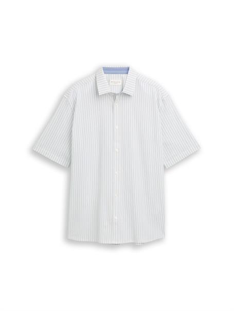 Comfort Fit Seersucker Kurzarmhemd light blue white stripe