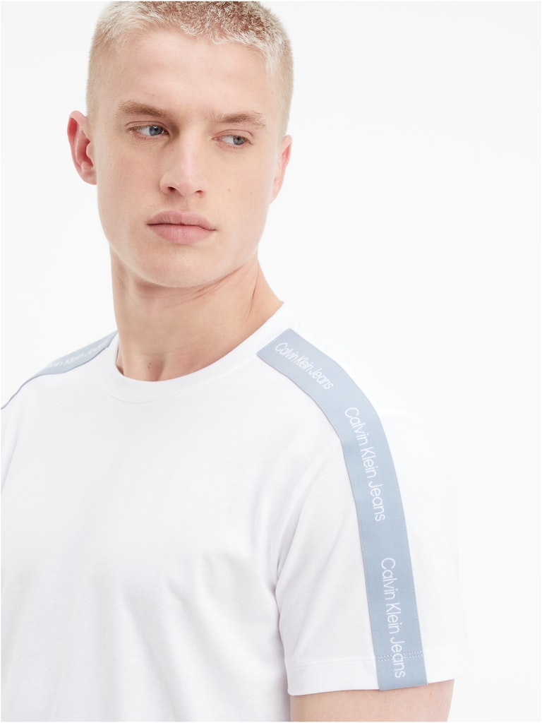 Calvin Klein Jeans Herren T-Shirt CONTRAST TAPE SHOULDER TEE bright white  bequem online kaufen bei