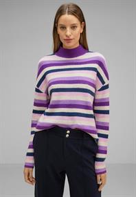 Cooler Streifenpullover deep pure lilac