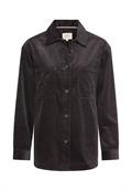 Cord-Bluse aus reiner Baumwolle caviar