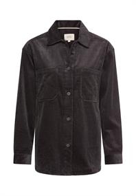 Cord-Bluse aus reiner Baumwolle caviar