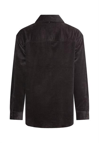 Cord-Bluse aus reiner Baumwolle caviar