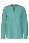 Cord-Bluse in Unifarbe adriatic green