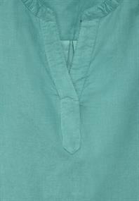 Cord-Bluse in Unifarbe adriatic green