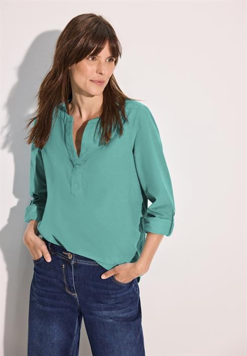 cord-bluse-in-unifarbe-adriatic-green