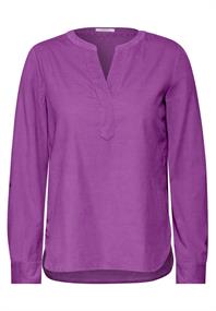Cord-Bluse in Unifarbe iced violet