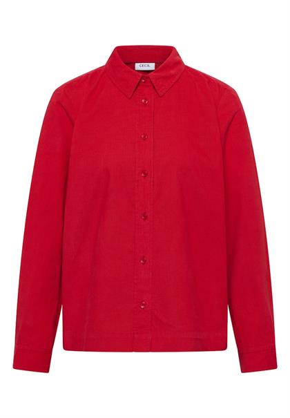 Cord Hemdbluse fiery red