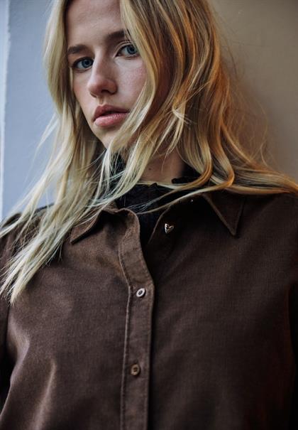 Cord Hemdbluse java brown