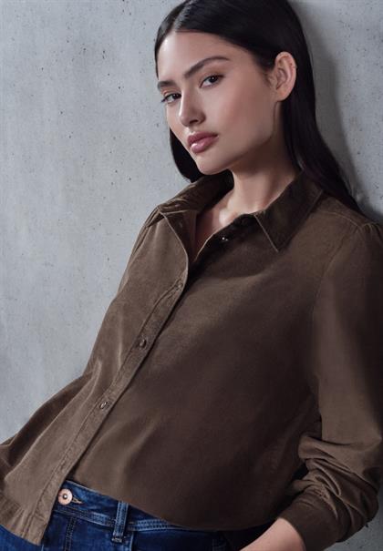 Cord Hemdbluse java brown