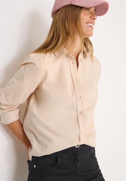 Cord Hemdbluse oat milk beige