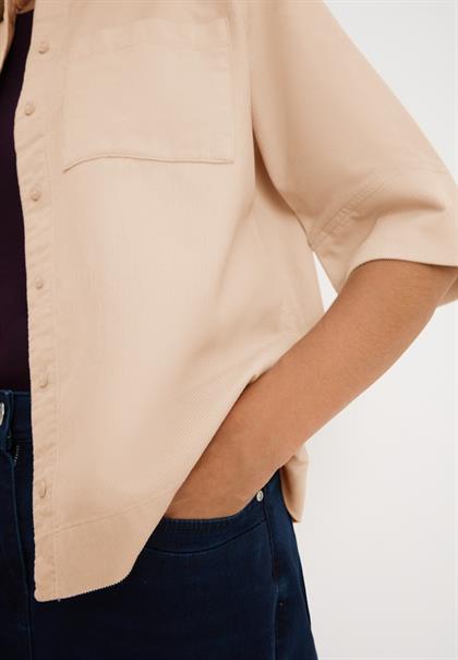 Cord Hemdbluse oat milk beige