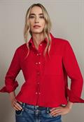 Cord Hemdbluse racing red