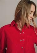 Cord Hemdbluse racing red