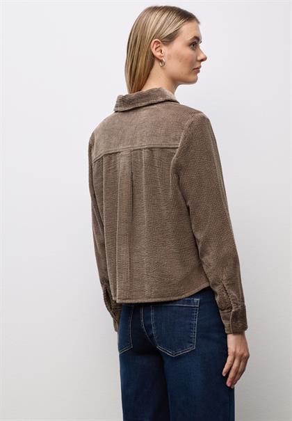 Cord Hemdbluse silk brown