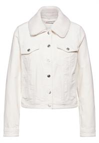 Cord-Jacke mit Teddy-Kragen lucid white