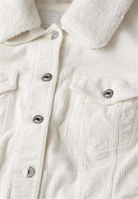 Cord-Jacke mit Teddy-Kragen lucid white