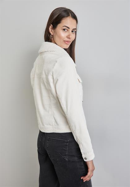 Cord-Jacke mit Teddy-Kragen lucid white