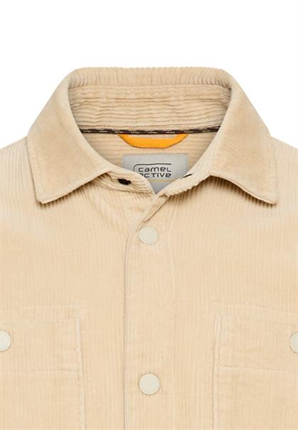 Cord Overshirt mit Druckknöpfen oatmeal