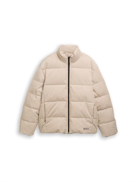 Cord Puffer-Jacke mit Stehkragen cashew beige