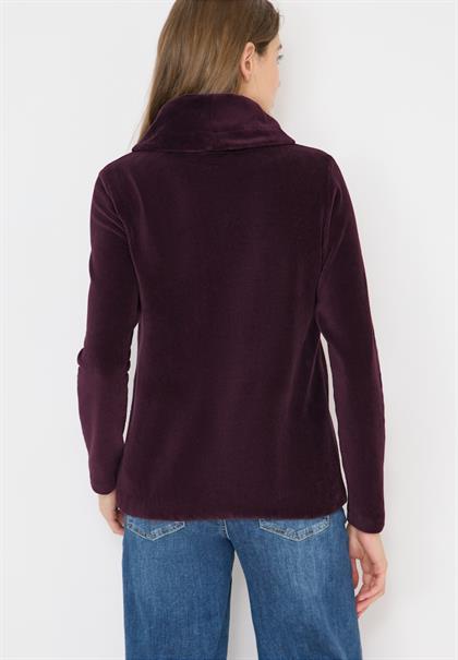 Cord Shirt mit großem Kragen eggplant red