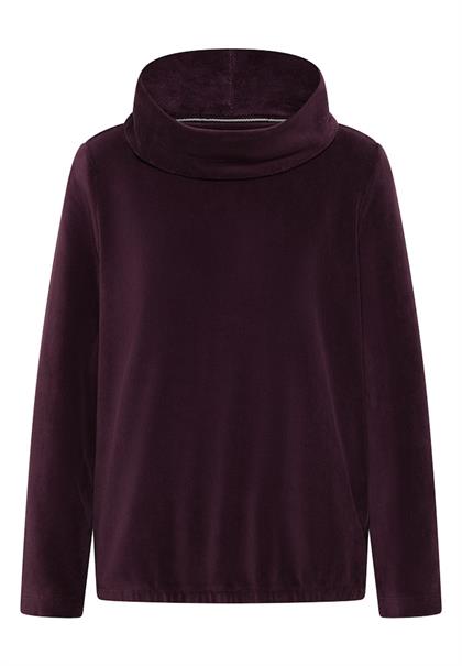 Cord Shirt mit großem Kragen eggplant red