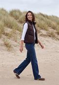 Cord-Weste mit Steppmuster und Zipper berry red