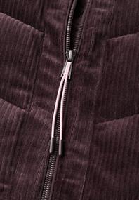 Cord-Weste mit Steppmuster und Zipper berry red