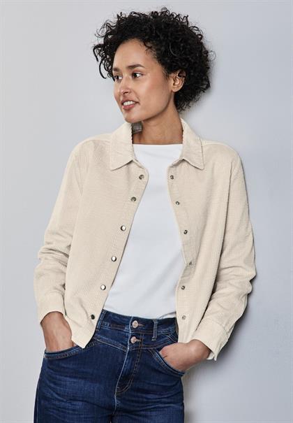 Cordbluse mit Knopfleiste smooth sand beige