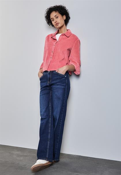 Cordbluse mit Knopfleiste sugar coral