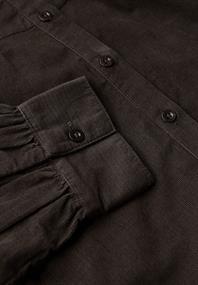 Cordbluse mit Rüschendetails dark auburn brown