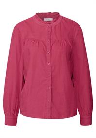 Cordbluse mit Rüschendetails dark candy pink