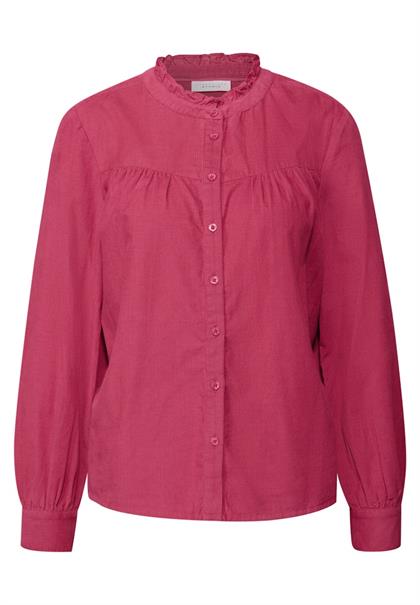 Cordbluse mit Rüschendetails dark candy pink