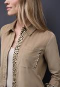 Cordbluse mit Tapedetails flowing beige