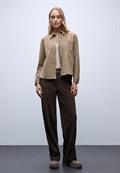 Cordbluse mit Tapedetails flowing beige