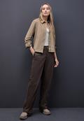 Cordbluse mit Tapedetails flowing beige