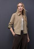 Cordbluse mit Tapedetails flowing beige