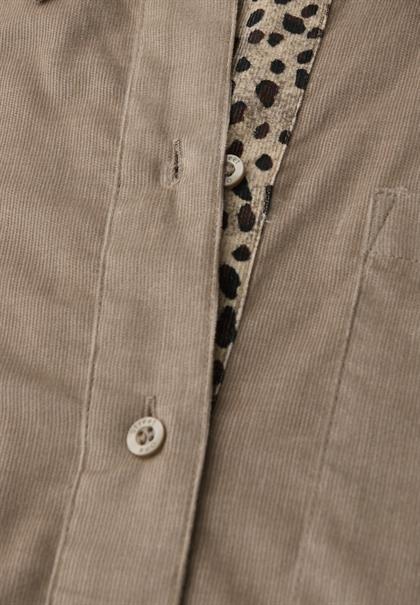 Cordbluse mit Tapedetails flowing beige