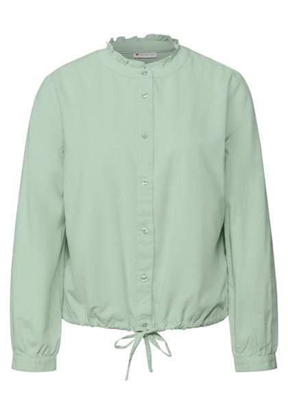 Cordbluse mit Tunnelzug serene green