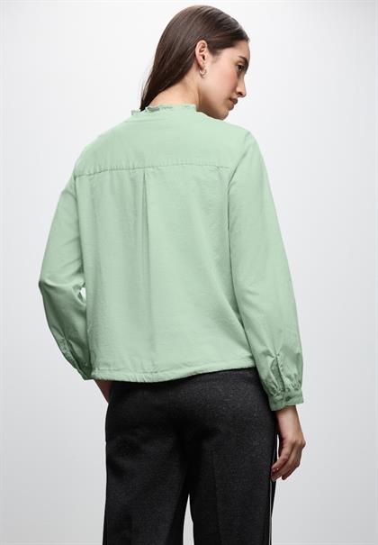 Cordbluse mit Tunnelzug serene green