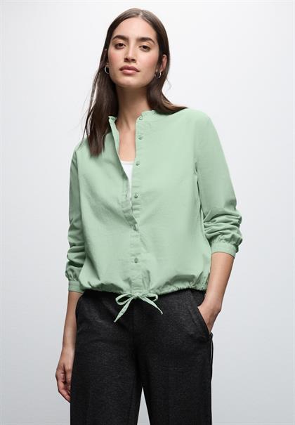 Cordbluse mit Tunnelzug serene green