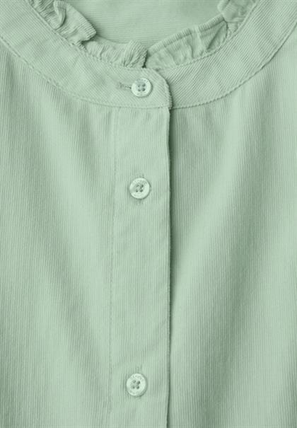 Cordbluse mit Tunnelzug serene green