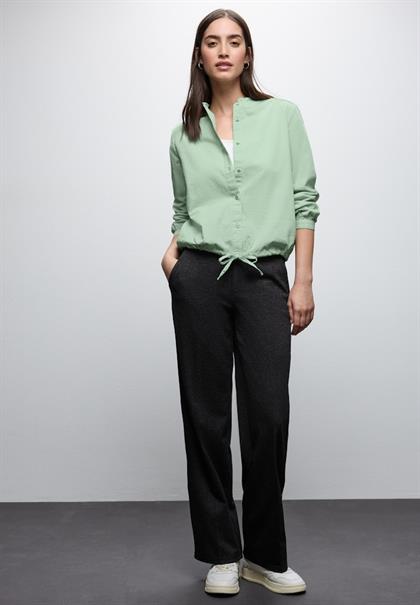 Cordbluse mit Tunnelzug serene green