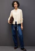 Cordbluse mit Tunnelzug soft beige