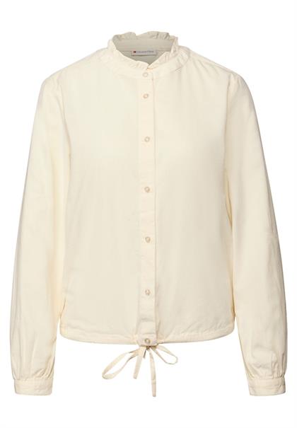 Cordbluse mit Tunnelzug soft beige