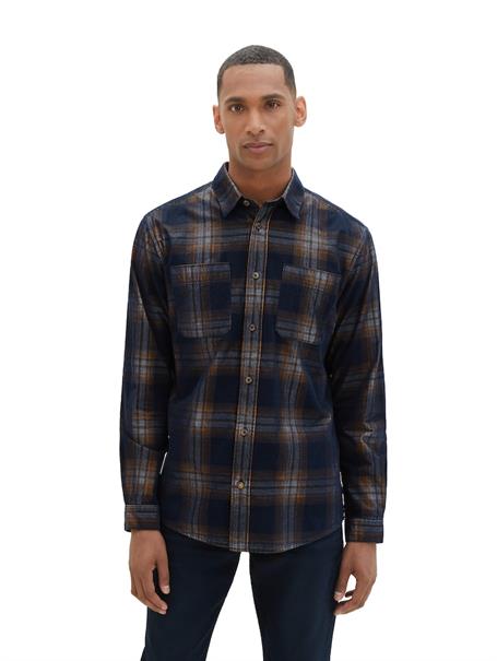 Cordhemd mit Karomuster navy colorful structured check