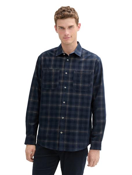 Cordhemd mit Karomuster navy dark corduroy check