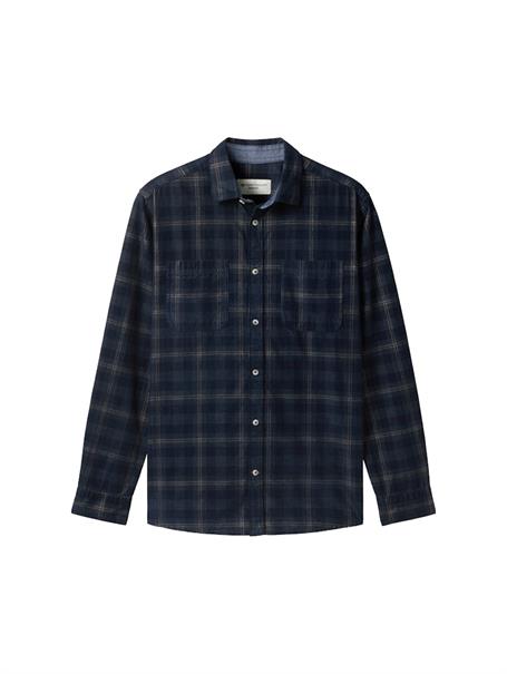 Cordhemd mit Karomuster navy dark corduroy check