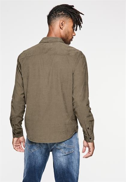 Cordhemd mit Knopfleiste mocha brown